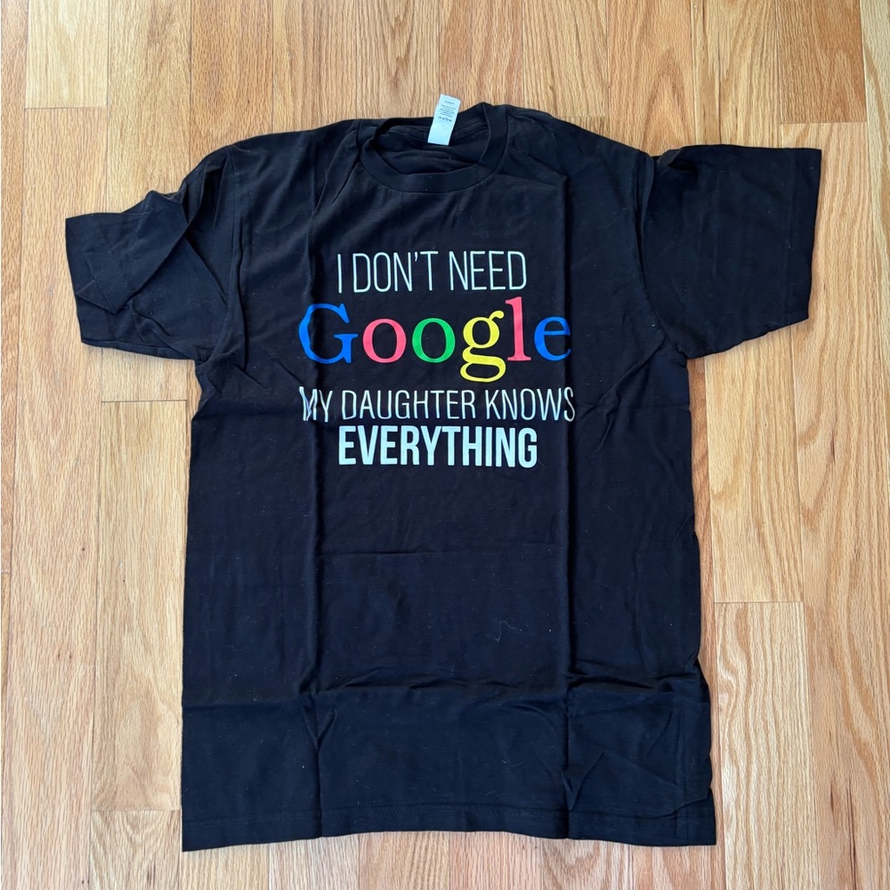 Black Graphic T-Shirt with Colorful Text